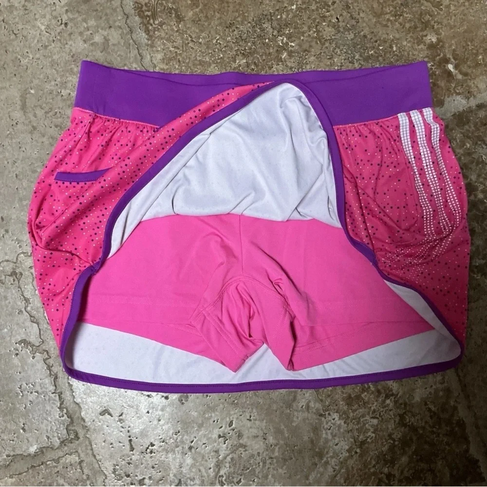 Adidas Women's Pink and Purple Tennis Skort - Picture 2 of 9